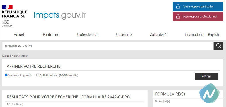 La déclaration 2042-C-PRO